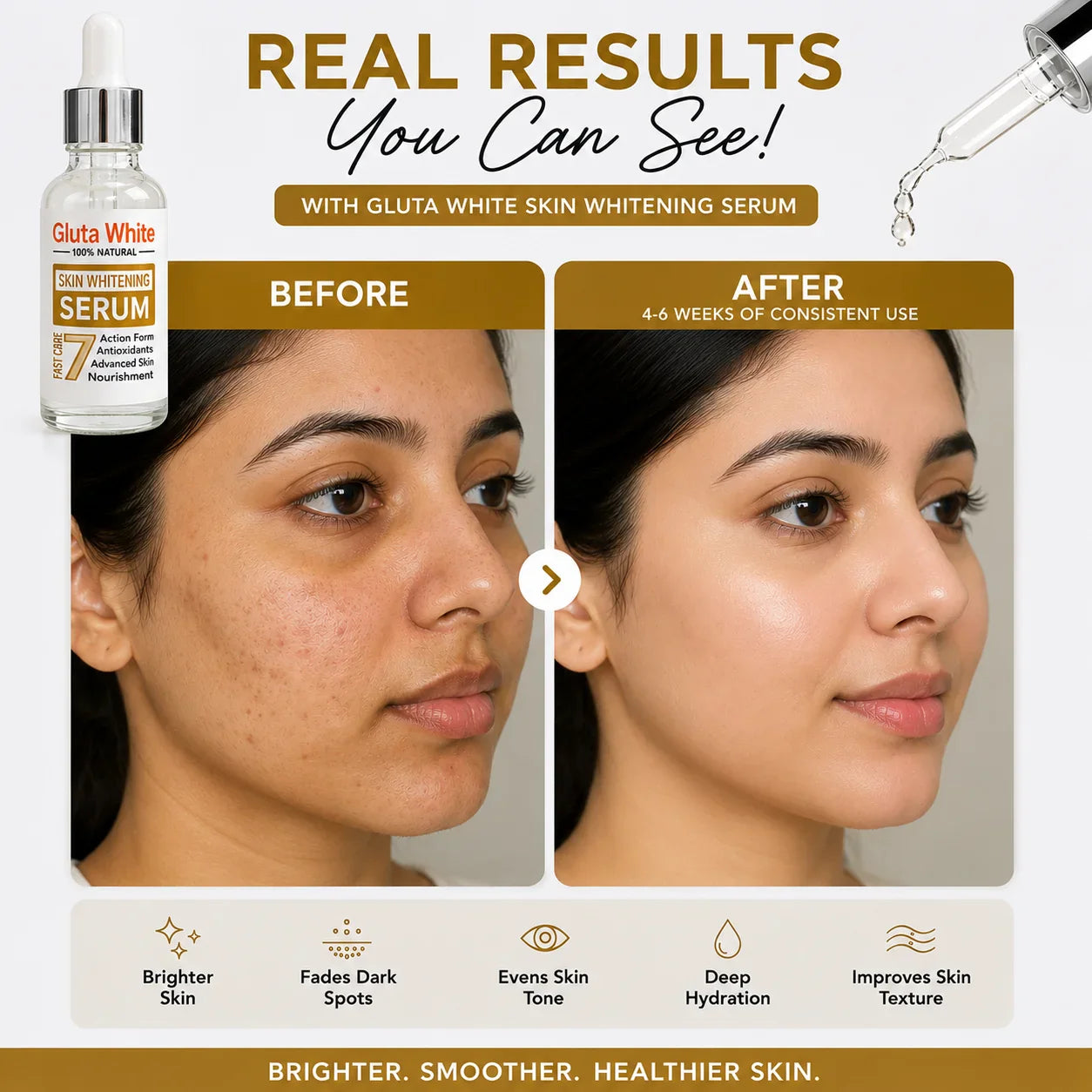 Gluta White Skin Whitening Serum Pakistan | Original Brightening Serum
