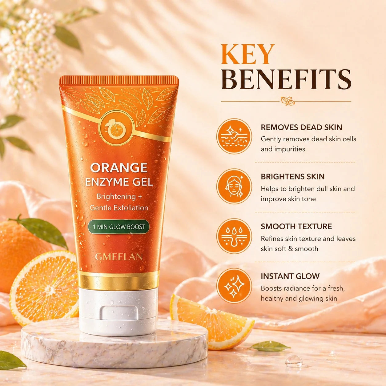 Orange Enzyme Face Exfoliating Gel for Glowing Skin