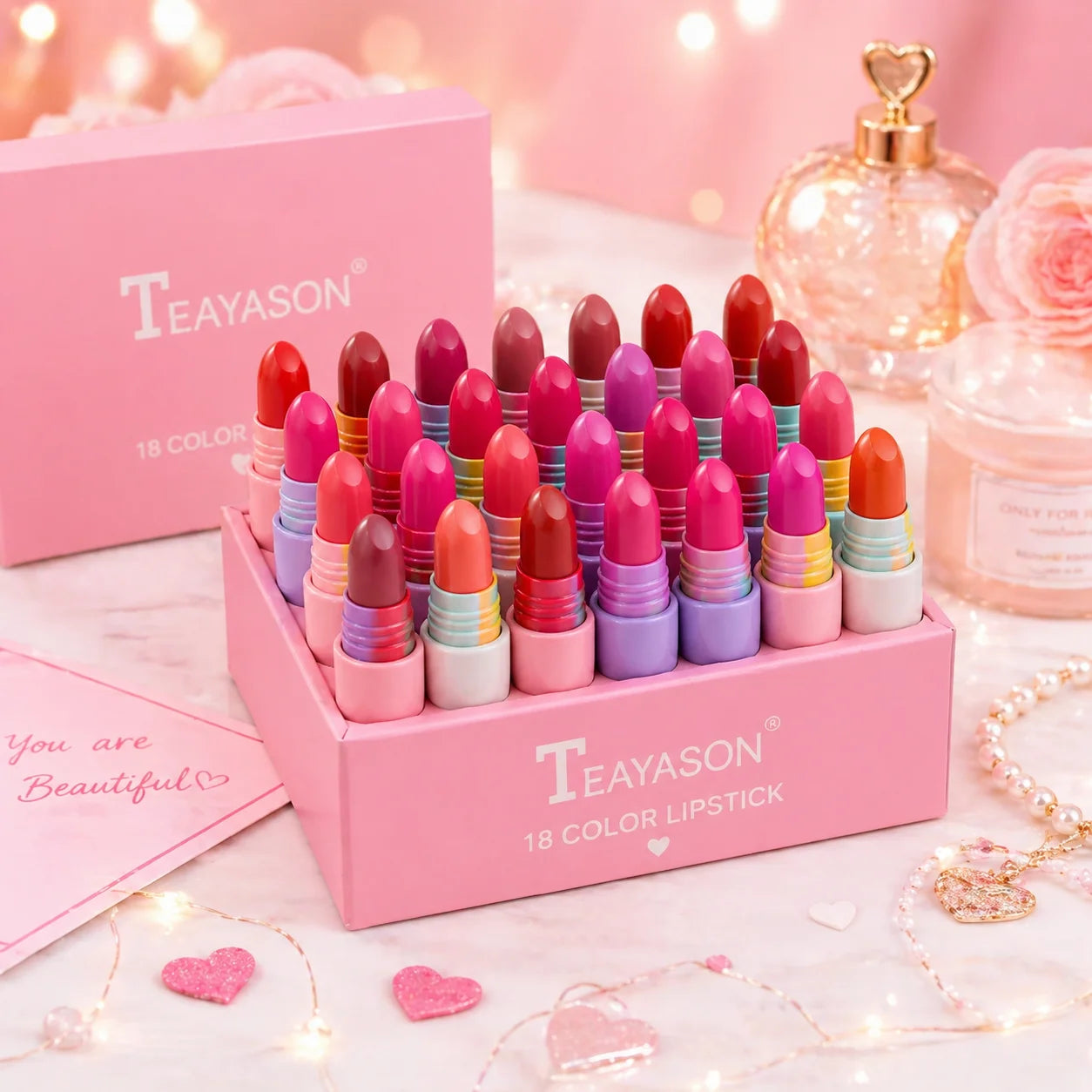 18 Colors Mini Lipstick Set for Girls – Matte Multicolor Lipstick Kit