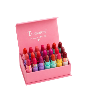 18 Colors Mini Lipstick Set Pakistan | Matte Multicolor Lipstick Kit for Girls