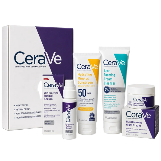 CeraVe Skincare Bundle Pakistan | Original Night Cream, Retinol Serum, SPF 50 & Acne Cleanser