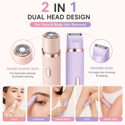 2 in 1 Double Headed Electric Shaver for Women Pakistan | Facial & Body Hair Remover
