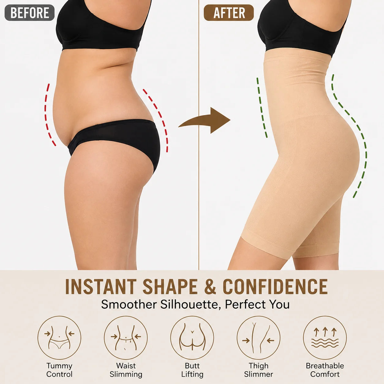 High Waist Body Shaper Shorts Pakistan | Tummy Control Shapewear for Women