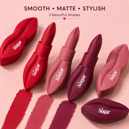 Lip Shape Matte Lipstick Set Pakistan | Waterproof Velvet Lipstick 3 Pcs