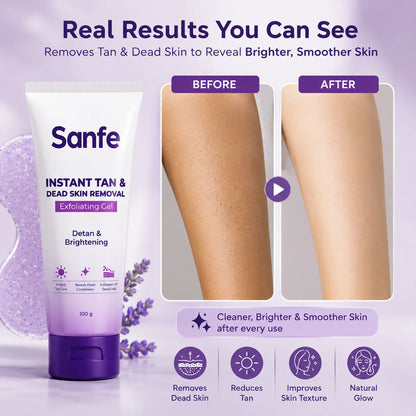 Sanfe Instant Tan & Dead Skin Removal Gel Pakistan | Exfoliating Gel for Face & Body