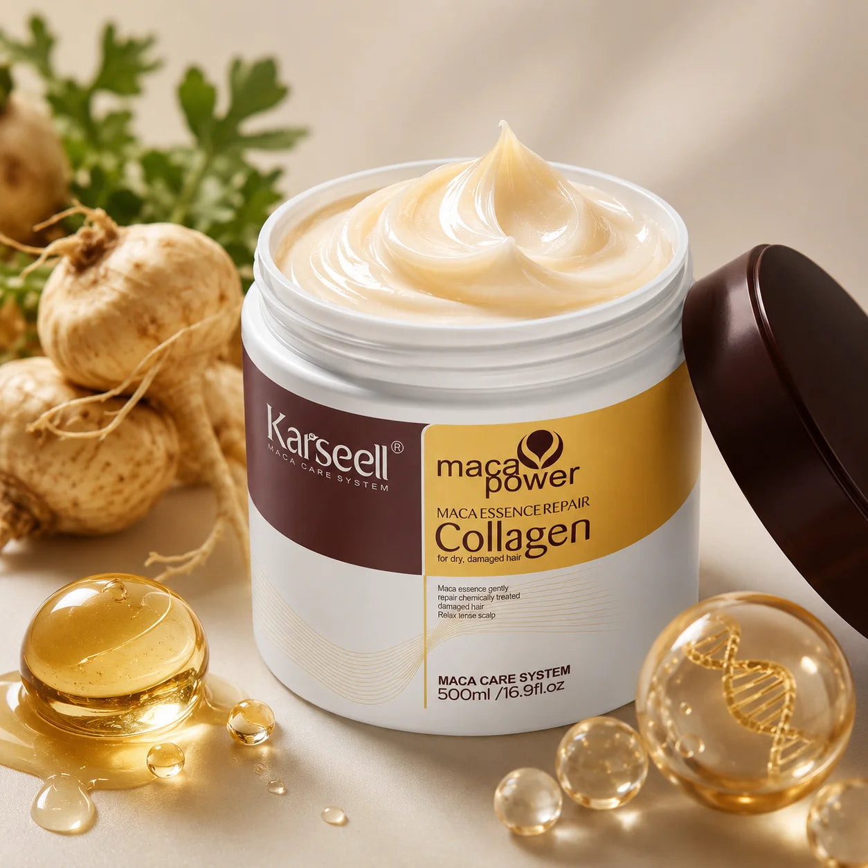 Karseell Maca Power Collagen Hair Mask 500ml – Deep Repair for Dry & Damaged Hair