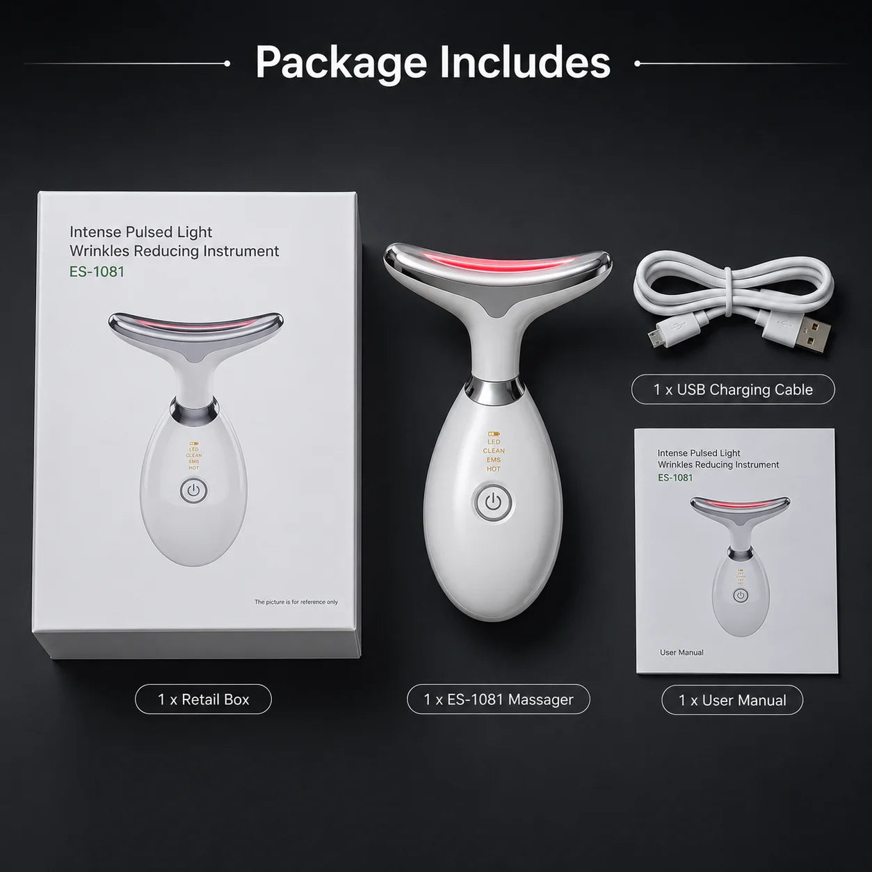 ES-1081 LED Neck & Face Massager in Pakistan | Anti Wrinkle Skin Tightening Device