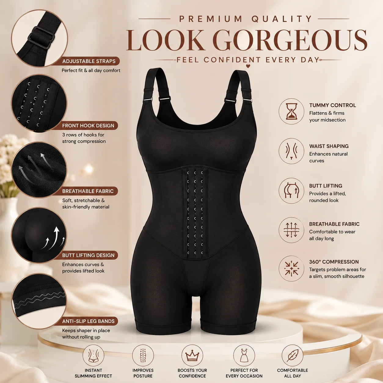 Premium Full Body Shaper for Women | Tummy Control Waist Trainer Pakistan